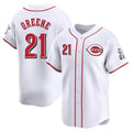 Elroe C.Reds #21 Hunter Greene Player White Home Limited Stitched Jerseys
