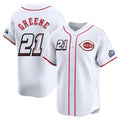 Elroe C.Reds #21 Hunter Greene Player White Speedway Classic Home Limited Stitched Jerseys