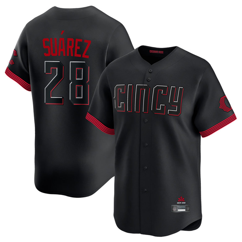 Elroe C.Reds #28 Eugenio Su¡§¡érez Player Black City Connect Home Limited Stitched Jerseys