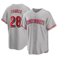 Elroe C.Reds #28 Eugenio Su¡§¡érez Player Gray Home Game Stitched Jerseys
