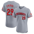 Elroe C.Reds #29 TJ Friedl Player Gray Limited Elite Home Stitched Jerseys
