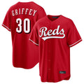 Elroe C.Reds #30 Ken Griffey Player Red Home Game Stitched Jerseys