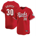 Elroe C.Reds #30 Ken Griffey Player Red Home Limited Stitched Jerseys