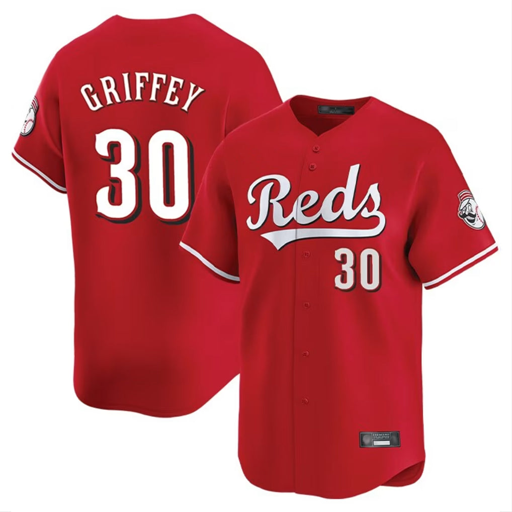 Elroe C.Reds #30 Ken Griffey Player Red Home Limited Stitched Jerseys