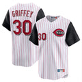 Elroe C.Reds #30 Ken Griffey Player White Black Stripe Field of Dreams Game Home Stitched Jerseys