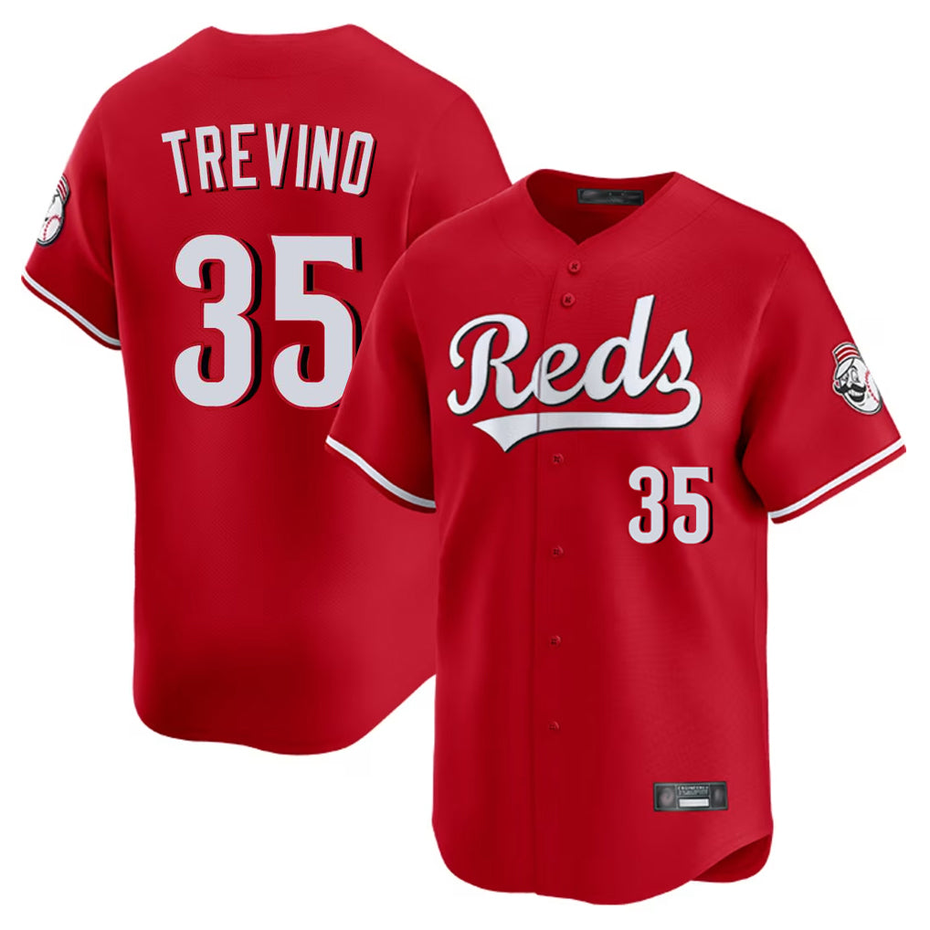 Elroe C.Reds #35 Jose Trevino Player Red Home Limited Stitched Jerseys