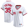 Elroe C.Reds #35 Jose Trevino Player White Cooperstown Collection Limited T-shirt Home Stitched Jerseys