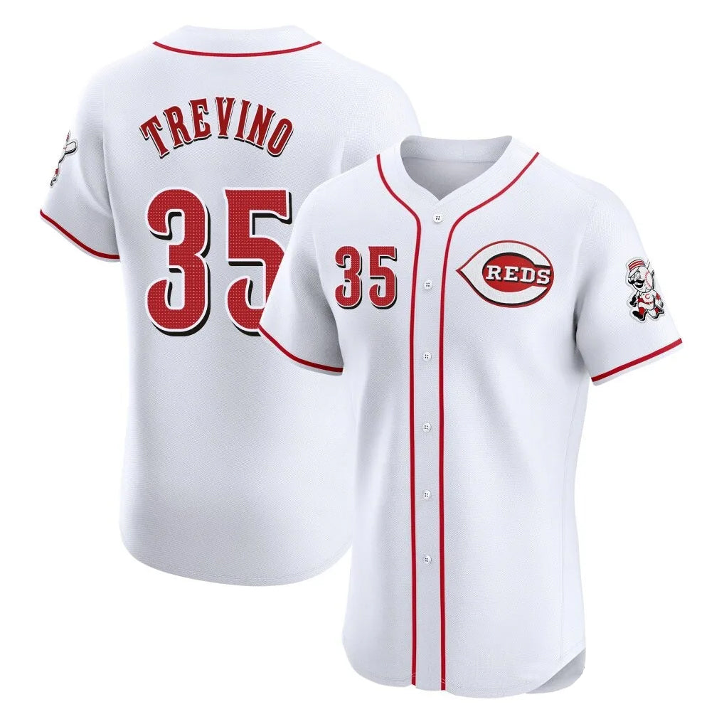 Elroe C.Reds #35 Jose Trevino Player White Limited Elite Home Stitched Jerseys