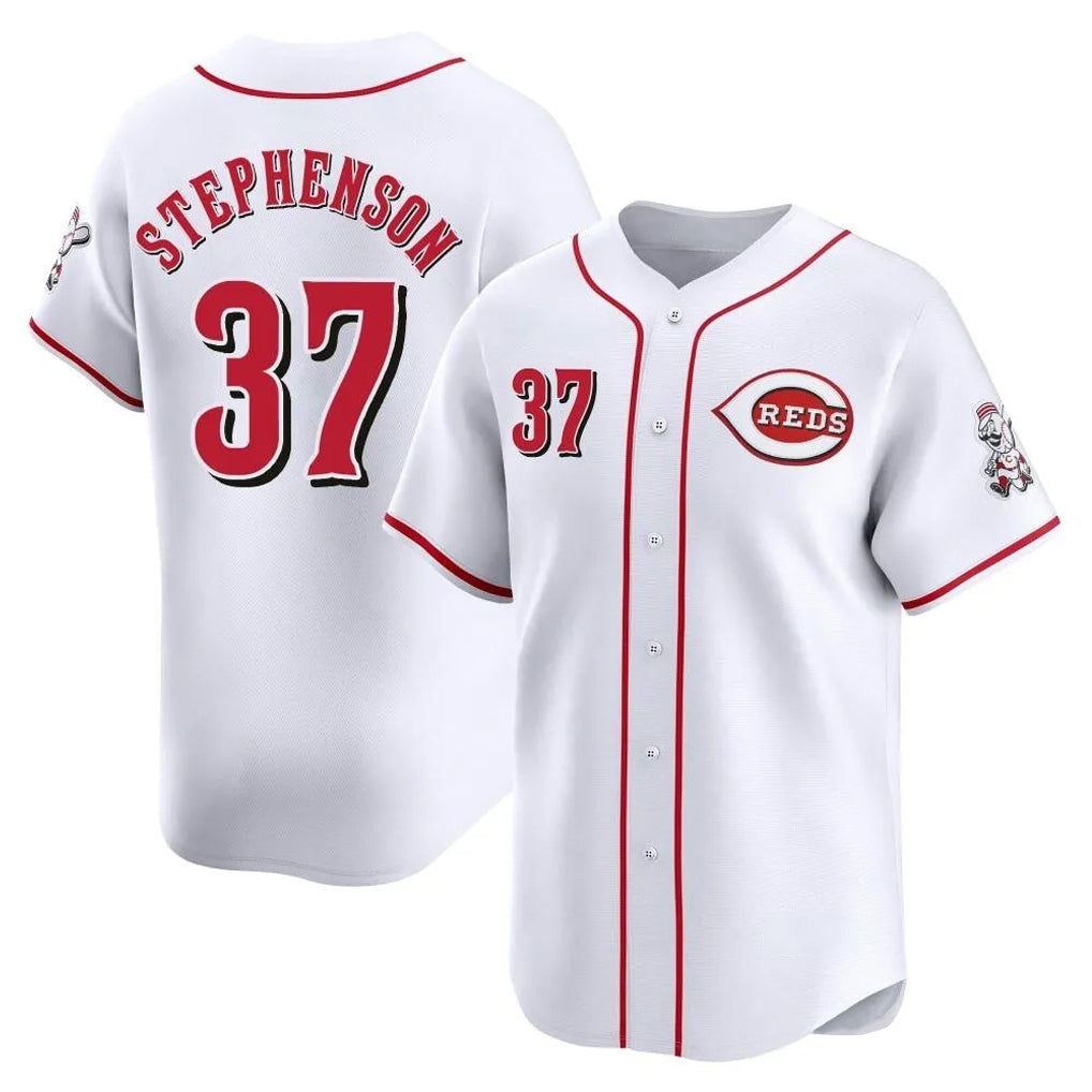 Elroe C.Reds #37 Tyler Stephenson Player White Home Limited Stitched Jerseys