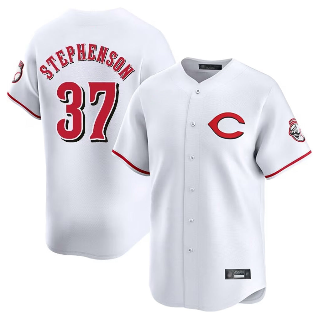Elroe C.Reds #37 Tyler Stephenson Player White Limited Home Stitched Jerseys