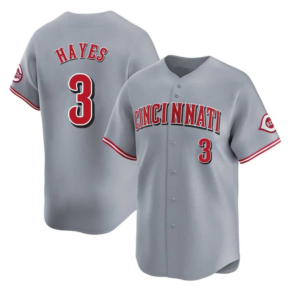 Elroe C.Reds #3 Ke'Bryan Hayes Player Gray Home Limited Stitched Jerseys