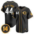 Elroe C.Reds #44 Elly De La Cruz Player Black-Gold Vapor Premier Limited Home Stitched Jerseys