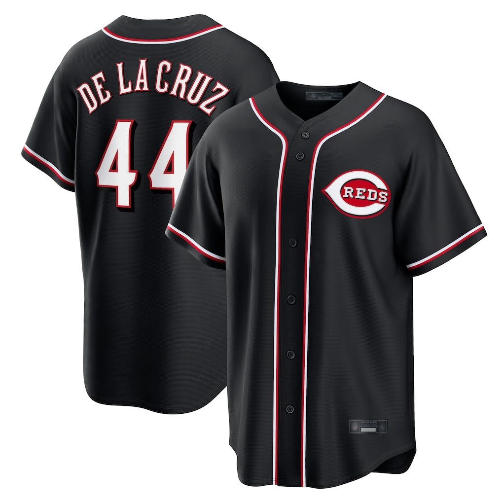 Elroe C.Reds #44 Elly De La Cruz Player Black Fashion Out Home Game Stitched Jerseys
