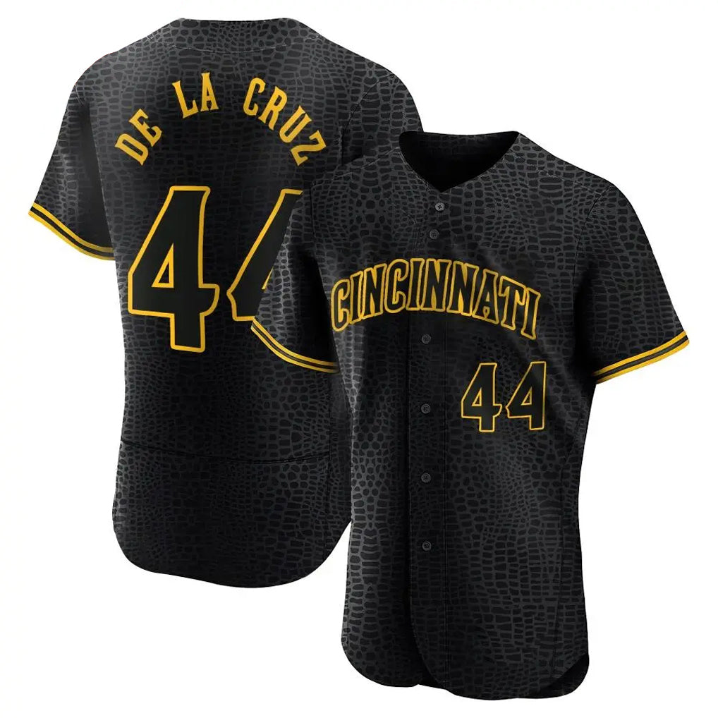 Elroe C.Reds #44 Elly De La Cruz Player Black Snake Skin City Limited Elite Home Stitched Jerseys