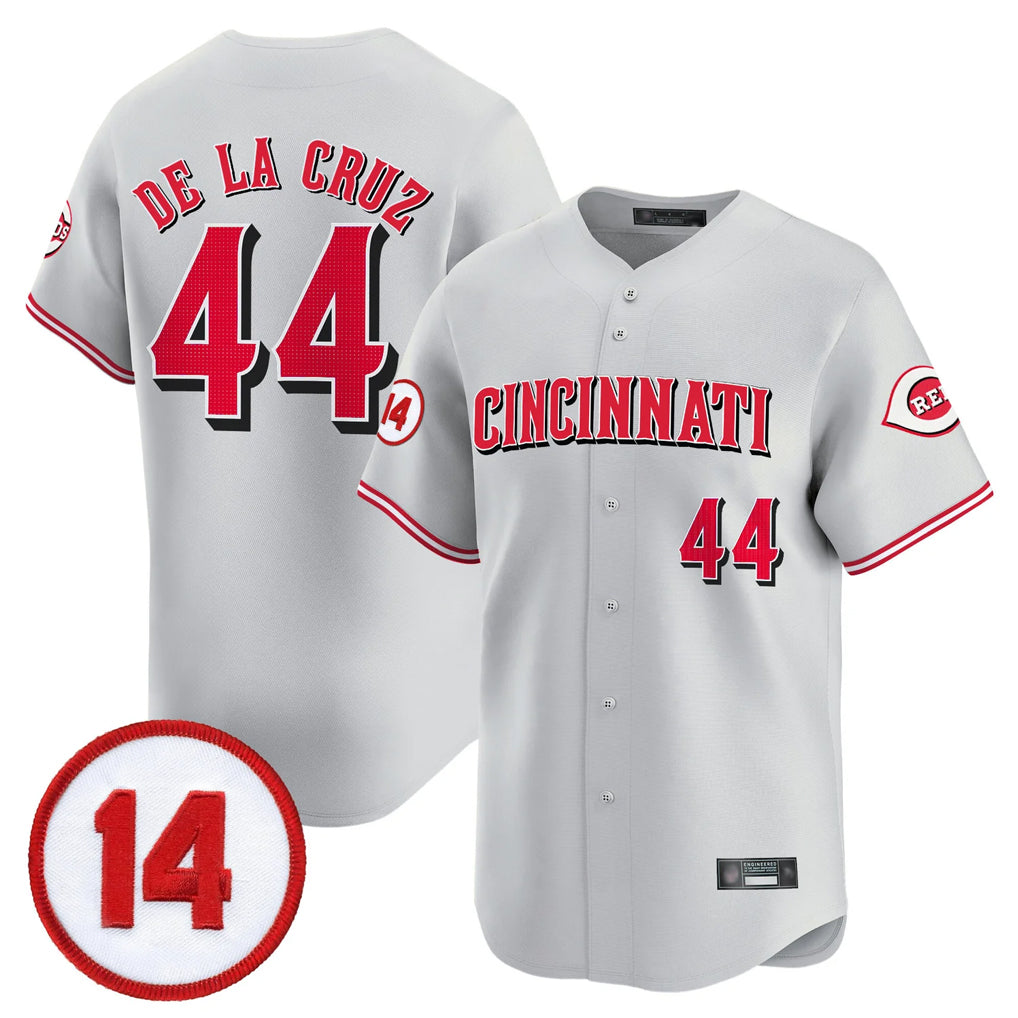 Elroe C.Reds #44 Elly De La Cruz Player Gray Vapor Premier Limited Home Stitched Jerseys