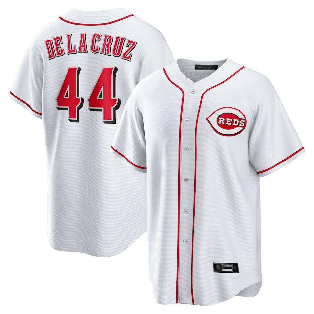 Elroe C.Reds #44 Elly De La Cruz Player White Game Home Stitched Jerseys