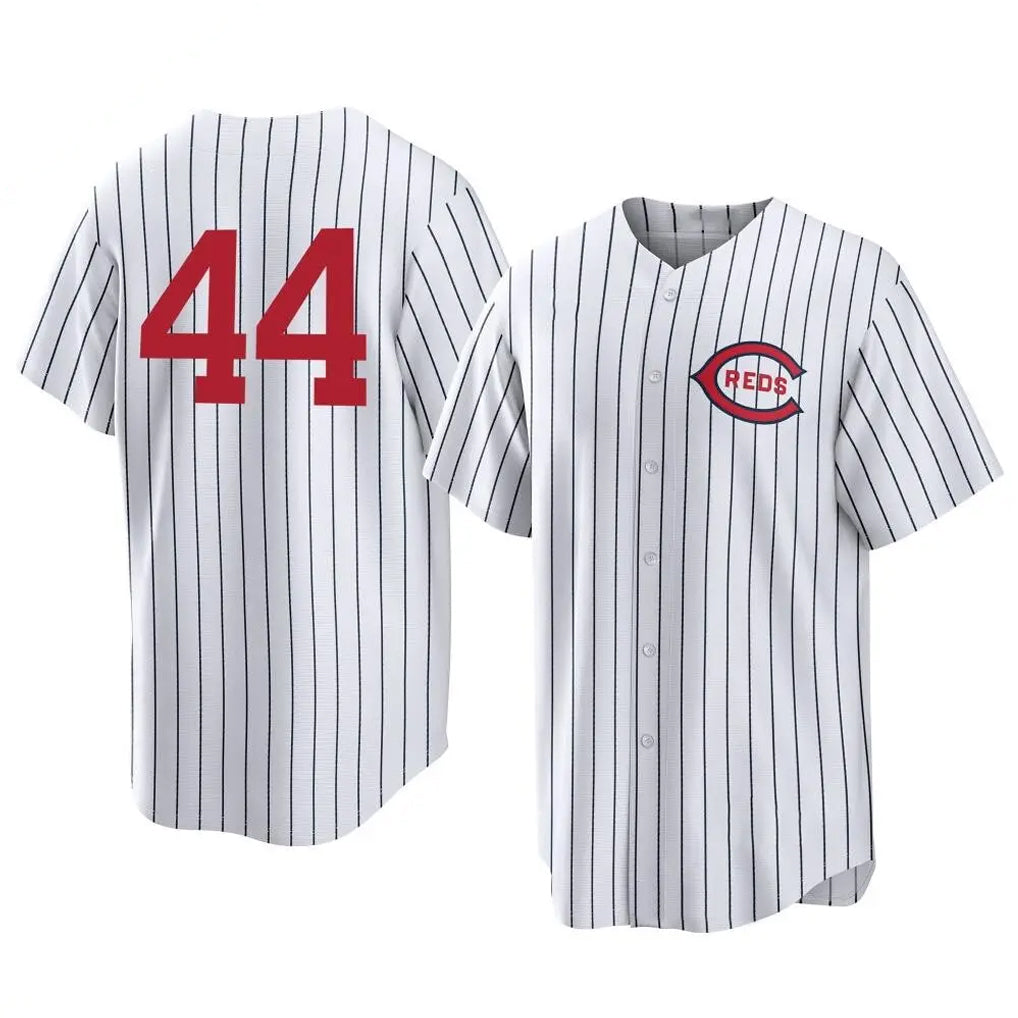 Elroe C.Reds #44 Elly De La Cruz Player White Stripe Field of Dreams Game Home Stitched Jerseys