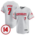 Elroe C.Reds #7 Spencer Steer Player Gray Vapor Premier Limited Home Stitched Jerseys
