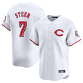 Elroe C.Reds #7 Spencer Steer Player White Limited Home Stitched Jerseys
