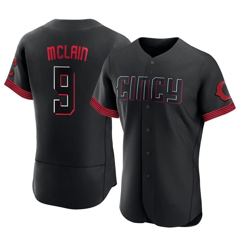 Elroe C.Reds #9 Matt McLain Player Black City Connect Limited Elite Home Stitched Jerseys