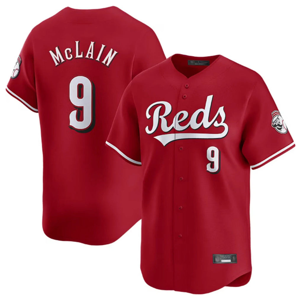 Elroe C.Reds #9 Matt McLain Player Red Home Limited Stitched Jerseys
