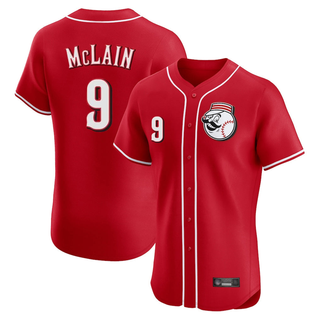 Elroe C.Reds #9 Matt McLain Player Red Limited Elite Home Game Stitched Jerseys