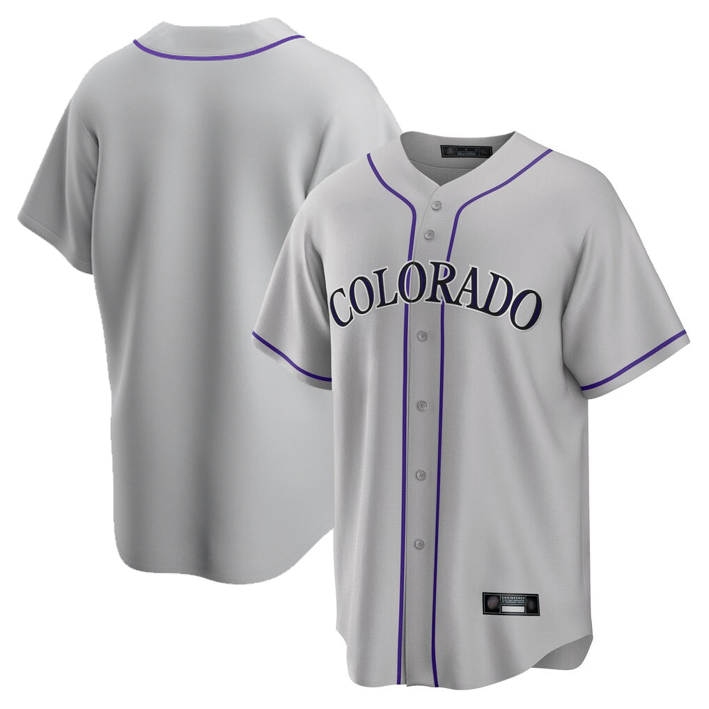 Elroe C.Rockies Gray Game Home Blank Player Stitched Jerseys