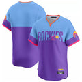 Elroe C.Rockies Purple-Light Blue City Connect Limited Home T-shirt Blank Player Stitched Jerseys