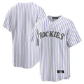 Elroe C.Rockies White Game Home Blank Player Stitched Jerseys