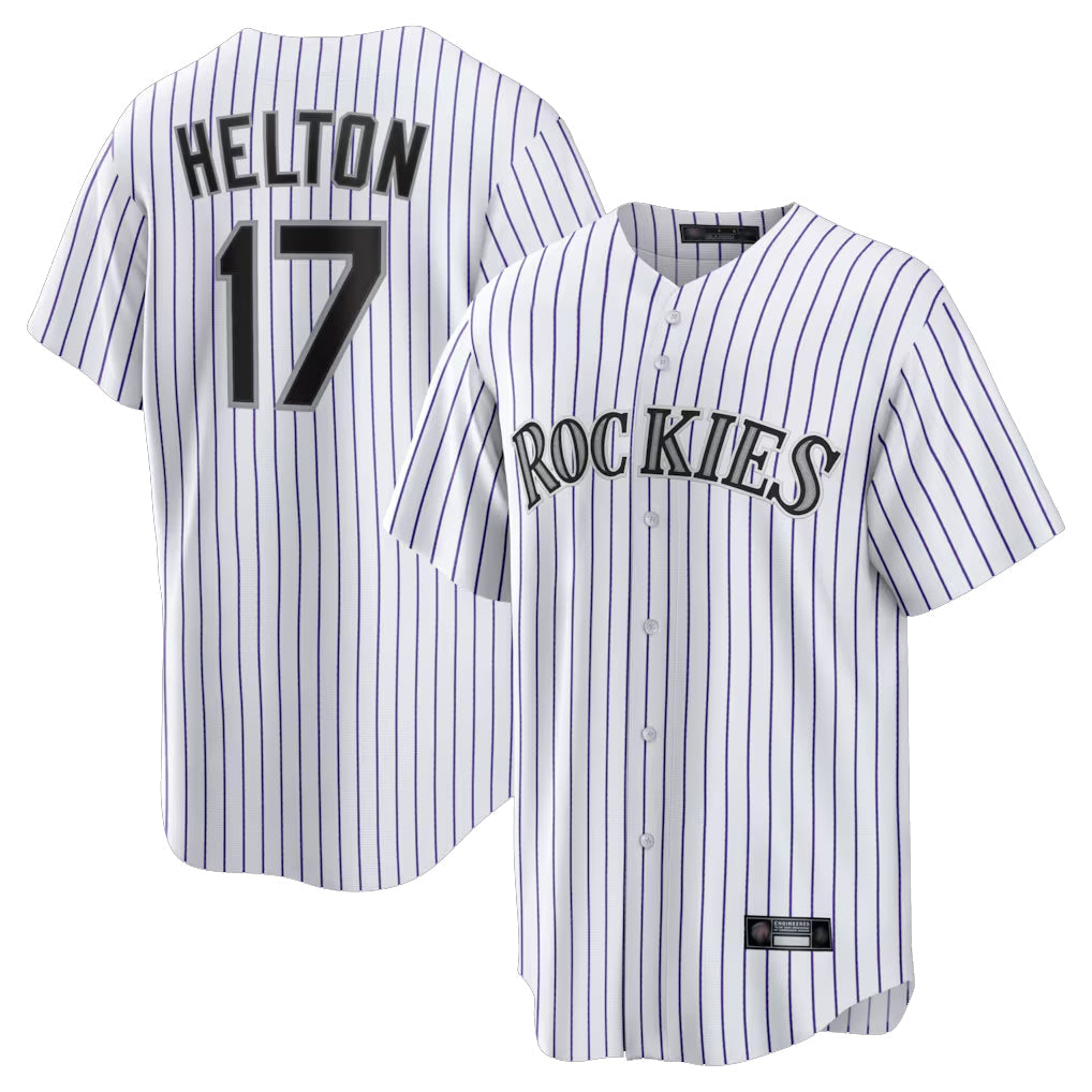 Elroe C.Rockies #17 Todd Helton Player White Game Home Stitched Jerseys