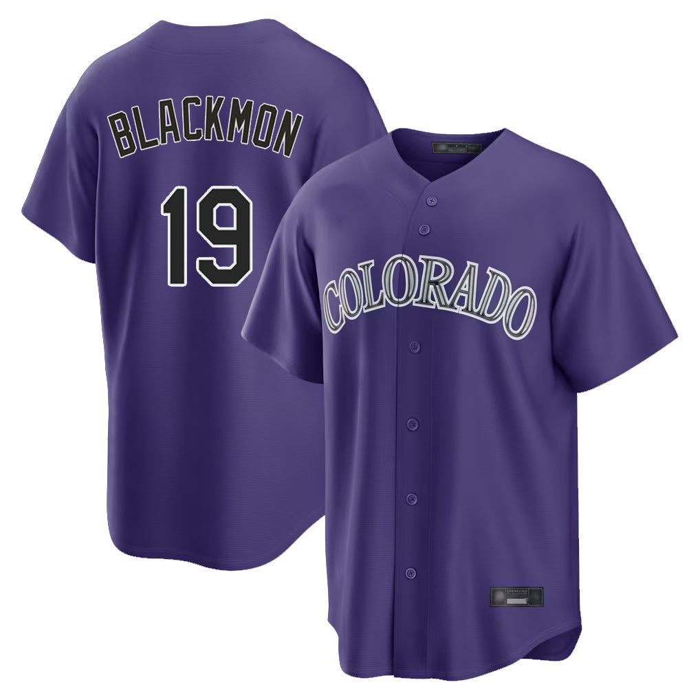 Elroe C.Rockies #19 Charlie Blackmon Player Purple Game Home Stitched Jerseys