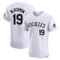Elroe C.Rockies #19 Charlie Blackmon Player White Limited Elite Home Stitched Jerseys