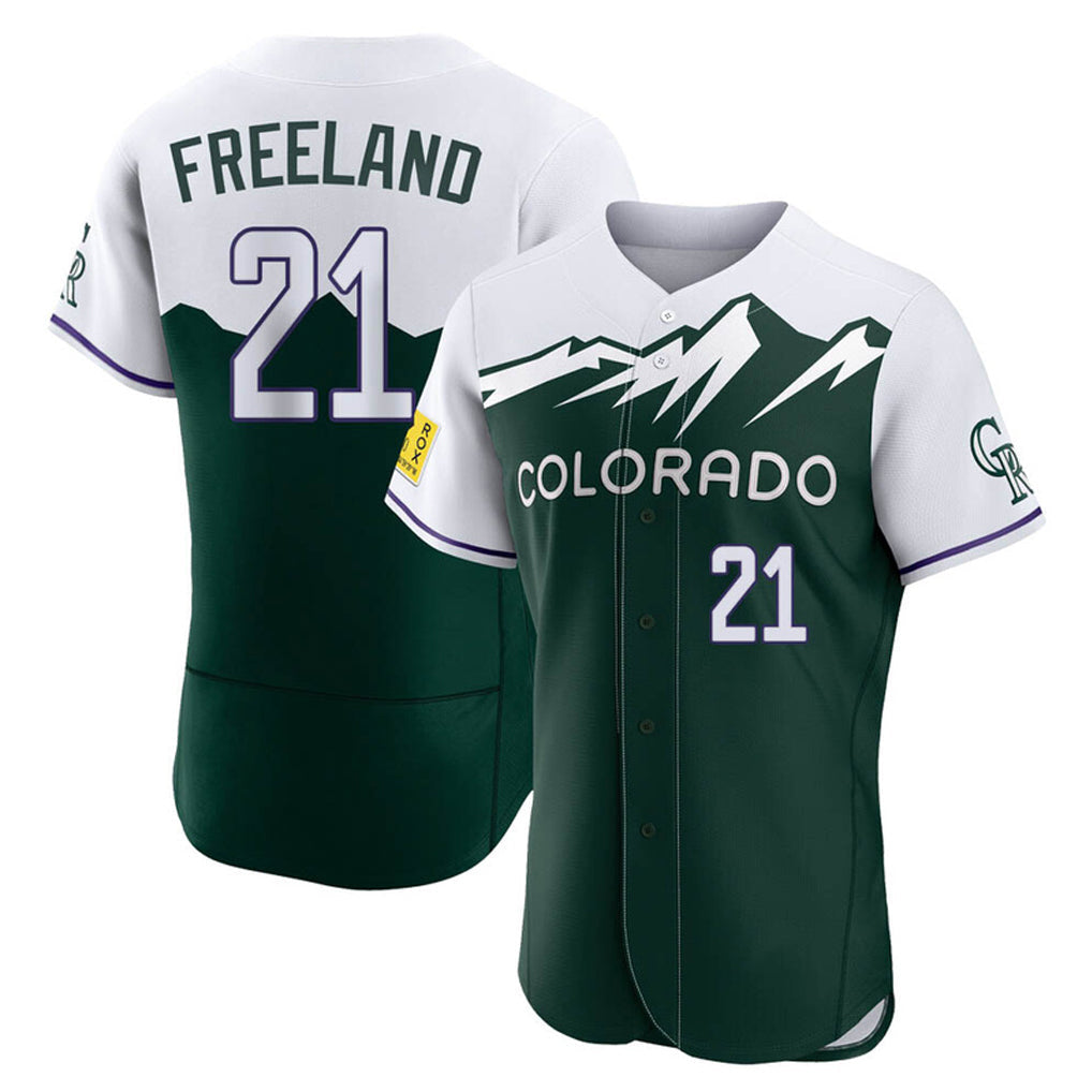Elroe C.Rockies #21 Kyle Freeland Player Green City Connect Limited Elite Home Stitched Jerseys