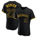 Elroe C.Rockies #22 Mickey Moniak Player Black Snake Skin City Limited Elite Home Stitched Jerseys