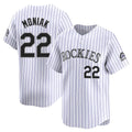Elroe C.Rockies #22 Mickey Moniak Player White Limited Home Stitched Jerseys