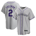 Elroe C.Rockies #2 Tyler Freeman Player Gray Game Home Stitched Jerseys