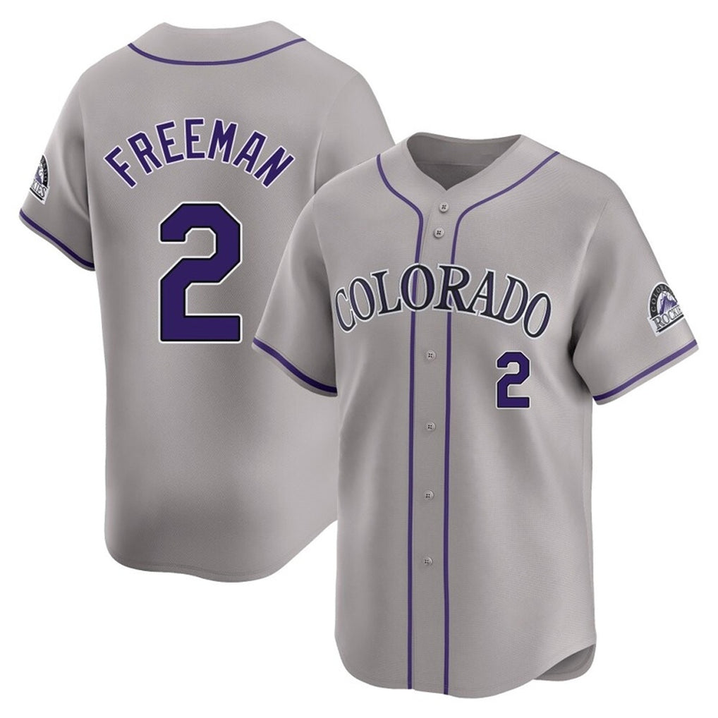 Elroe C.Rockies #2 Tyler Freeman Player Gray Limited Home Stitched Jerseys