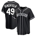 Elroe C.Rockies #49 Antonio Senzatela Player Black Fashion Out Home Game Stitched Jerseys