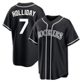Elroe C.Rockies #7 Matt Holliday Player Black Fashion Out Home Game Stitched Jerseys