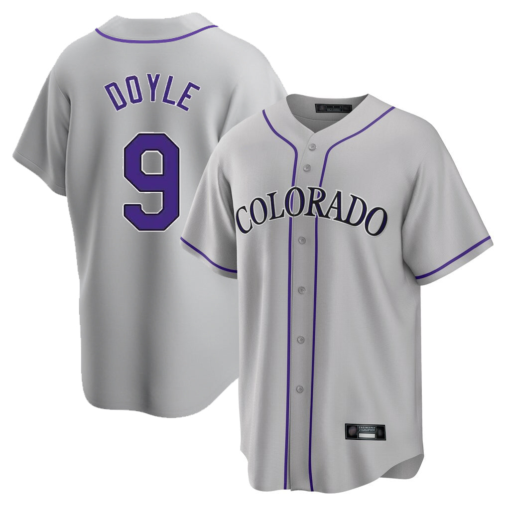 Elroe C.Rockies #9 Brenton Doyle Player Gray Game Home Stitched Jerseys