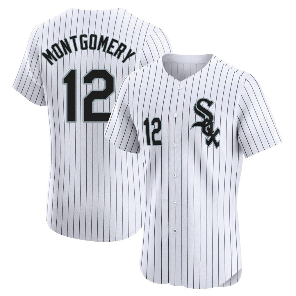 Elroe C.White Sox #12 Colson Montgomery Player White Stripe Limited Elite Home Stitched Jerseys