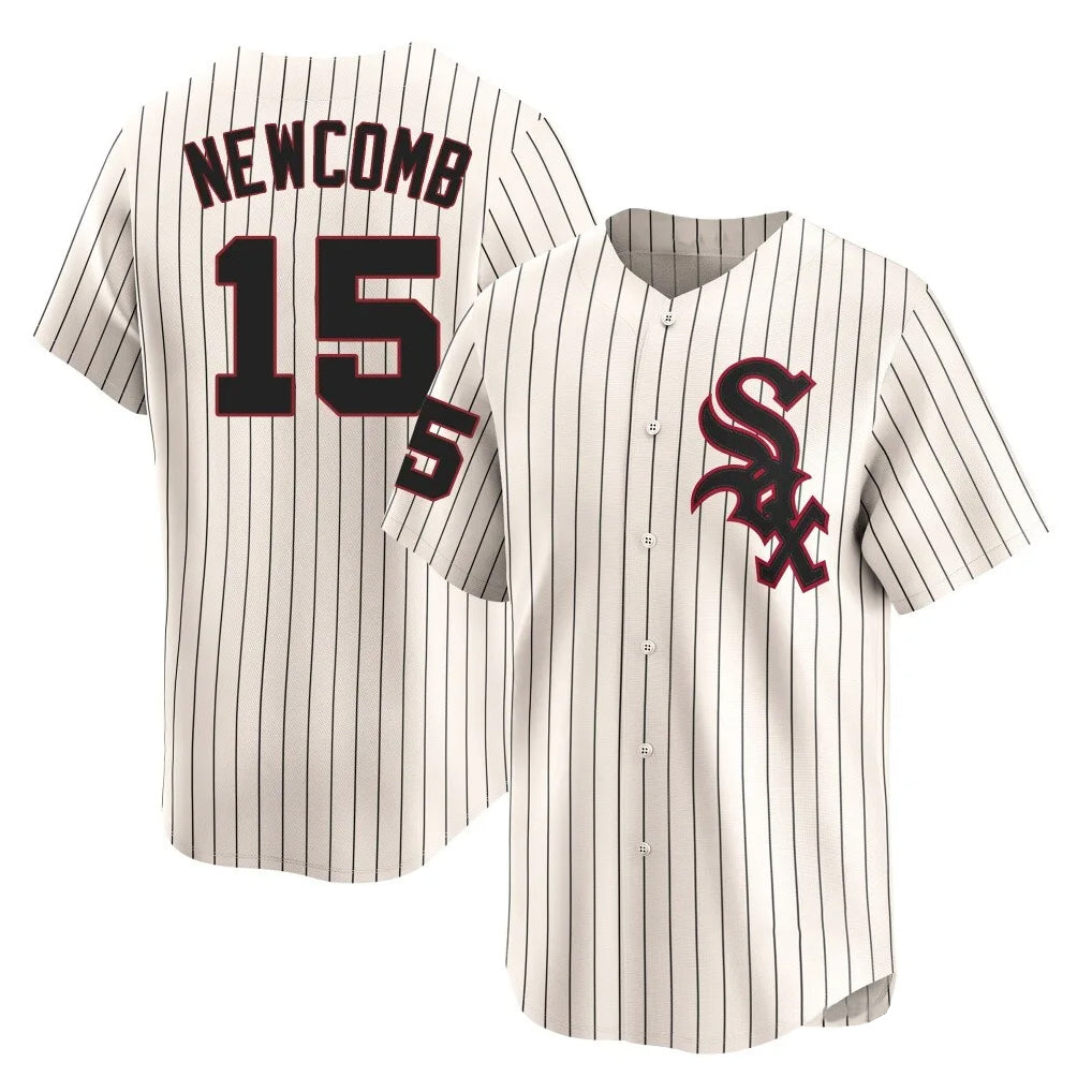 Elroe C.White Sox #15 Sean Newcomb Player Cream Cooperstown Collection Limited Home Stitched Jerseys