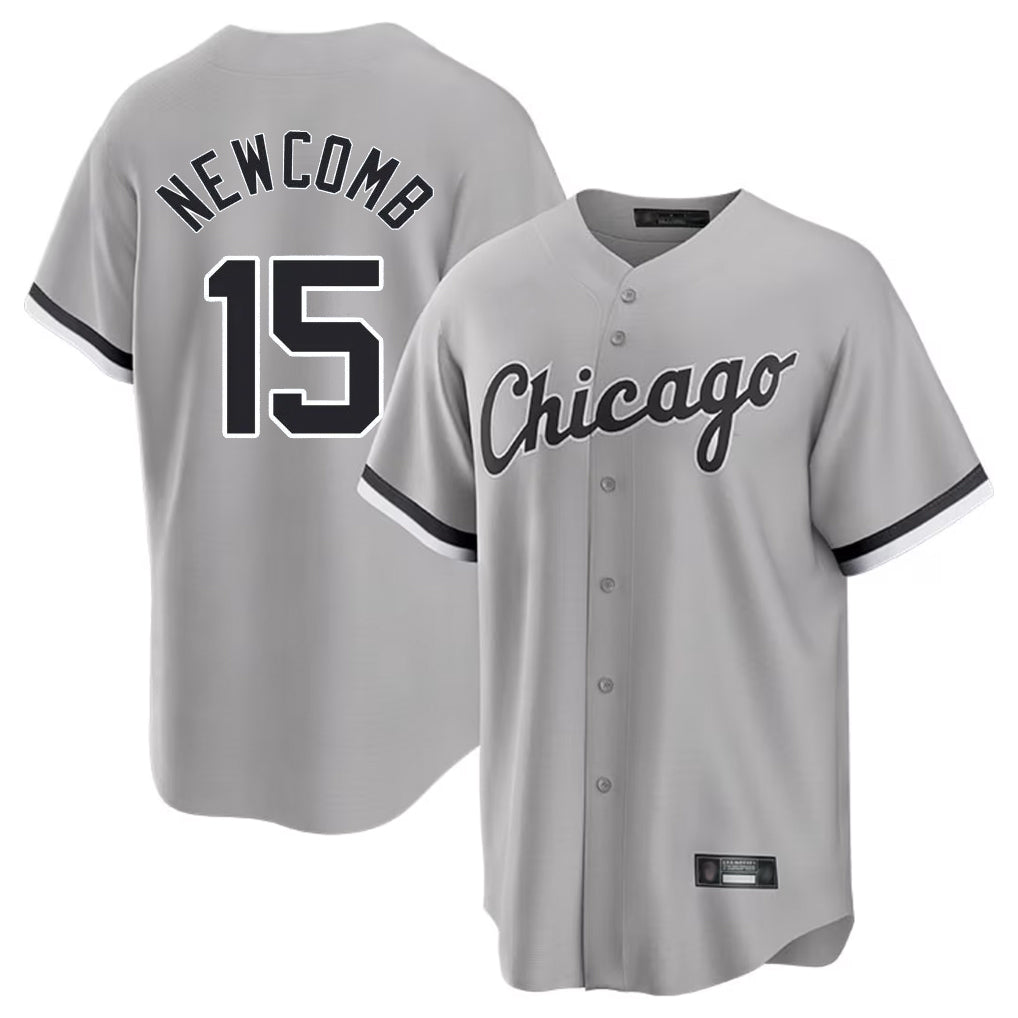Elroe C.White Sox #15 Sean Newcomb Player Gray Home Game Stitched Jerseys