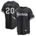 Elroe C.White Sox #20 Miguel Vargas Player Black City Connect Home Game Stitched Jerseys