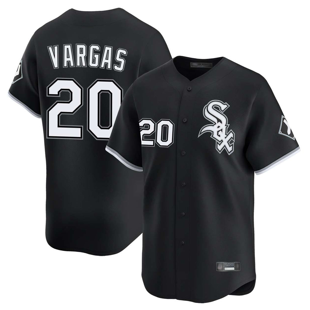 Elroe C.White Sox #20 Miguel Vargas Player Black Limited Home Stitched Jerseys