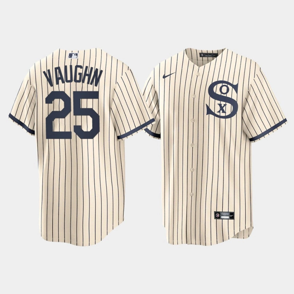Elroe C.White Sox #25 Andrew Vaughn Player Cream Field of Dreams Home Game Stitched Jerseys