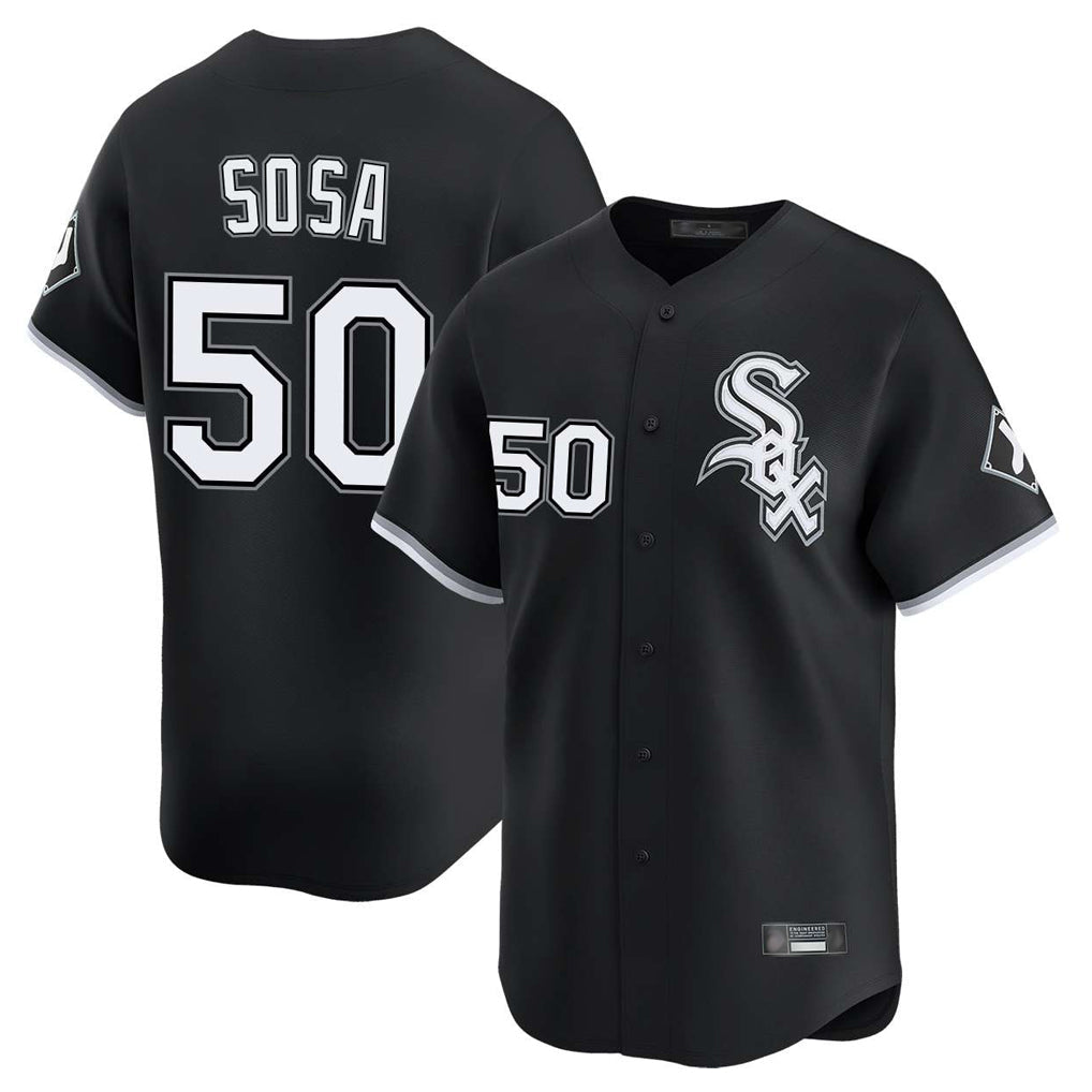 Elroe C.White Sox #50 Lenyn Sosa Player Black Limited Home Stitched Jerseys