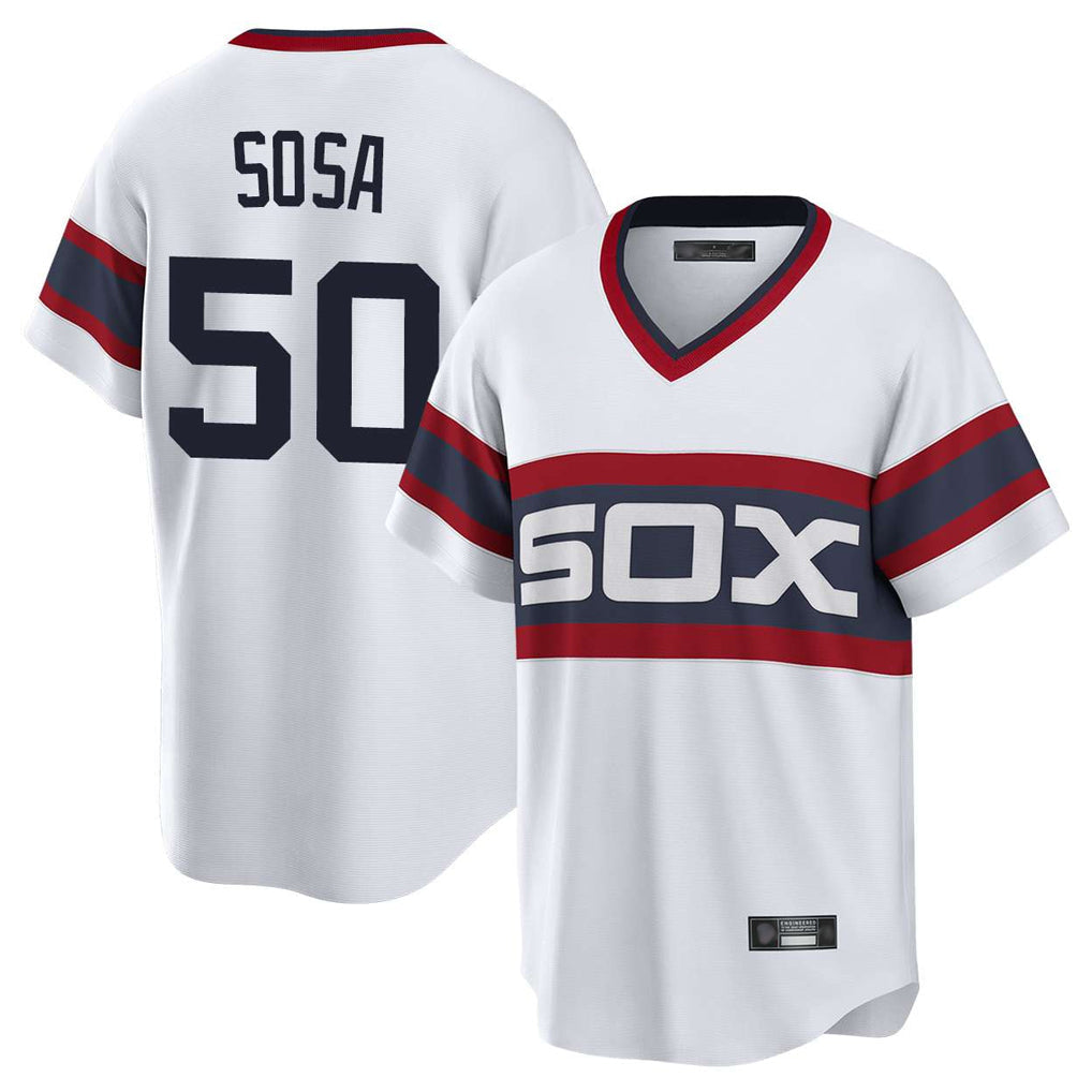 Elroe C.White Sox #50 Lenyn Sosa Player White T-shirt Home Game Stitched Jerseys