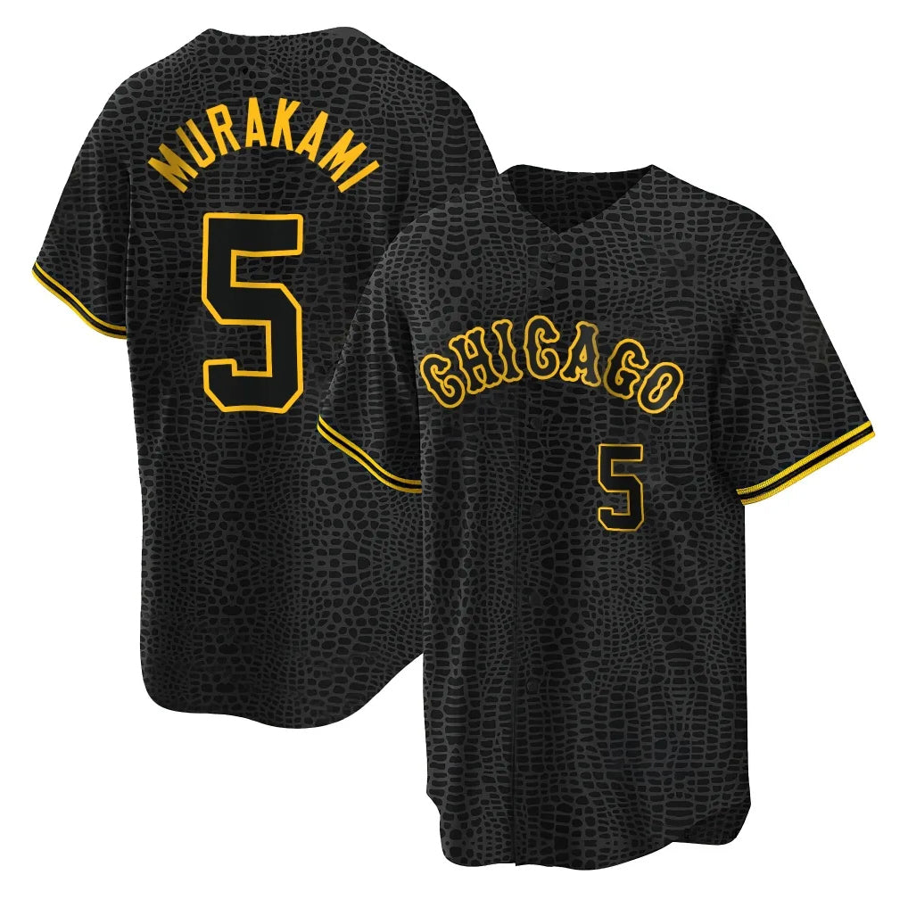 Elroe C.White Sox #5 Munetaka Murakami Player Black Snake Skin City Home Game Stitched Jerseys