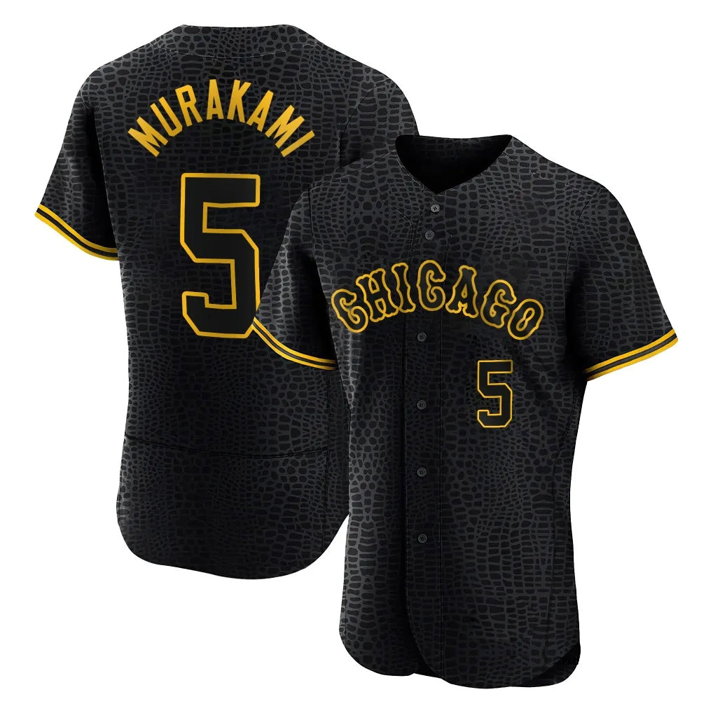 Elroe C.White Sox #5 Munetaka Murakami Player Black Snake Skin City Limited Elite Home Stitched Jerseys